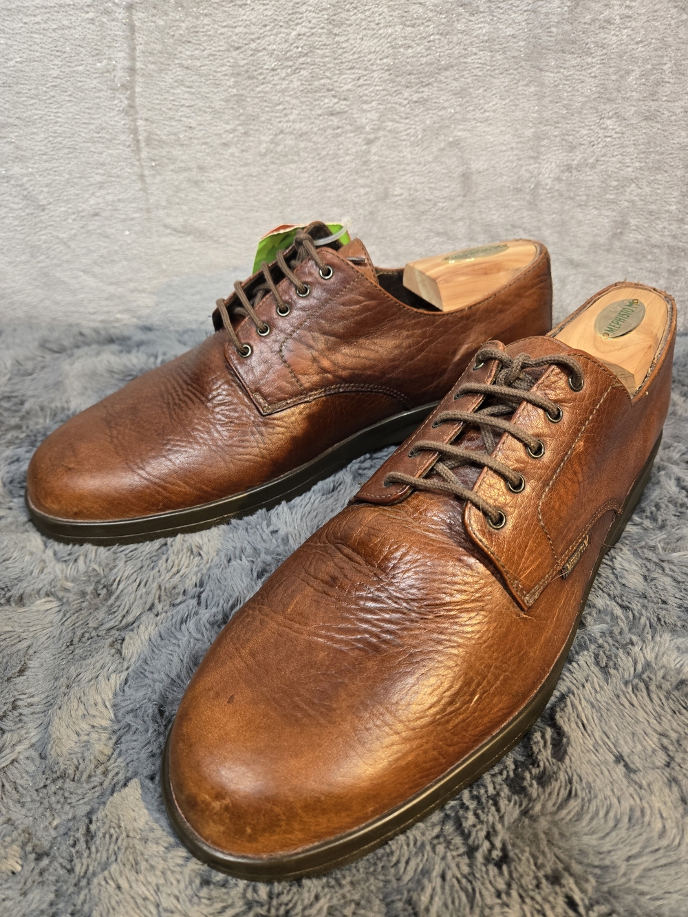 Mephisto Men's Brown Leather Lace-Up Dress Shoes